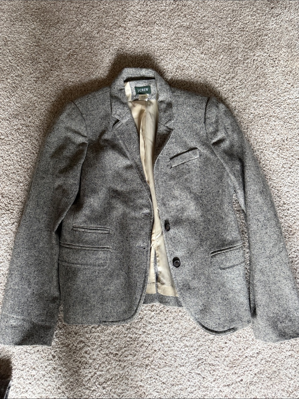 J. Crew Gray Tweed Wool Blazer